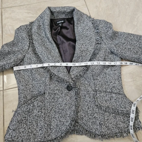 Bebe Women's Gray Tweed Jacket Size 10 - Picture 11 of 11